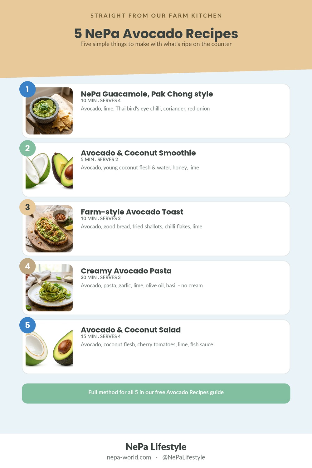 5 NePa Avocado Recipes infographic