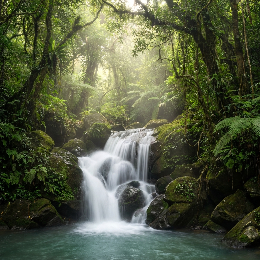 Waterfall in the Khao Yai jungle, the source of NePa Water